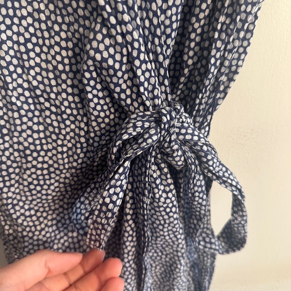 Vineyard Vines Midi Navy Dot Wrap Dress - Picture 3 of 6